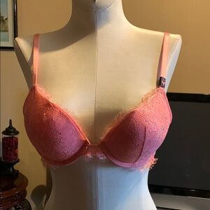 Pink Underwire Bra with Adjustable Straps and Molded Cups